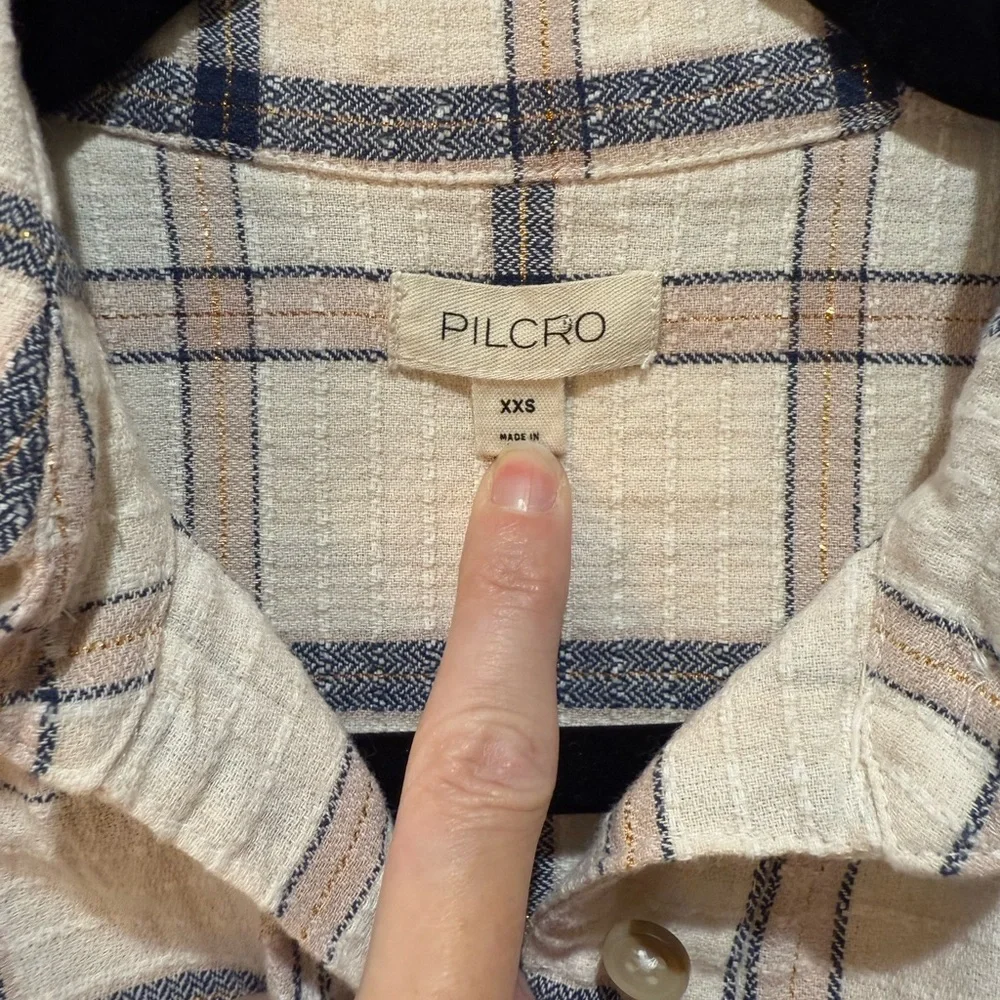 Pilcro Plaid Buttondown Shirt Women’s Size M - Picture 4 of 6
